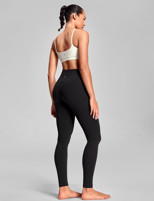 HeyNuts Yoga Pro Leggings for Women, Buttery Soft High Waisted Compression Workout Lounge Yoga Pants Full Length 28" Black M(8/10)