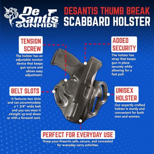 DeSantis Thumb Break Scabbard OWB Gun Holster - Black BAM9Z0