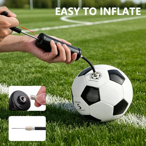 Soccer Ball Size 5 with Pump Bulk Pack - Bright Colors for Kids & Adults