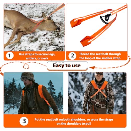 Adjustable Deer Drag Strap and Harness 500lbs Load Capacity