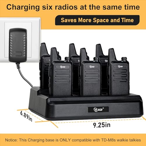 Walkie Talkies for Adults 8-Pack with 6-Way Multi-Charger Long Range Two-Way Radios