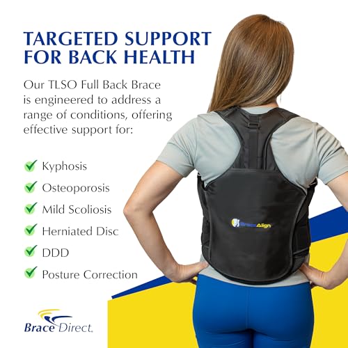Universal TLSO Full Back Brace for Scoliosis & Kyphosis - Adjustable Support