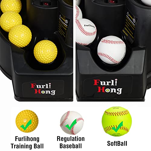 Rechargeable Baseball Softball Toss Machine with Adjustable Height & Speed