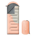 Sleeping Bags for Adults&Kids,Lightweight Waterproof Warm Weather Sleeping Bag,Compact Portable Sleeping Bag for Camping,Essentials Gear for Camping Hiking Outdoor Travel (Pink&Khaki)