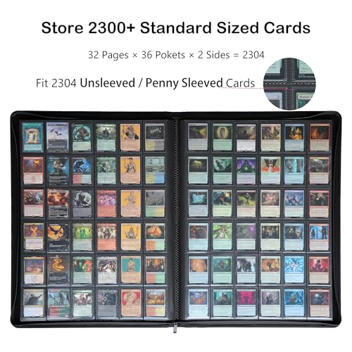 Purple 36-Pocket Ringless Trading Card Binder for 2304 Cards – Large Capacity, Side-Loading Pages, Zipper Closure