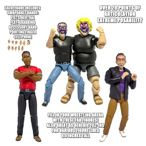 Wrestling Fan Figures 4-Pack Series 5 | Articulated Crowd Characters