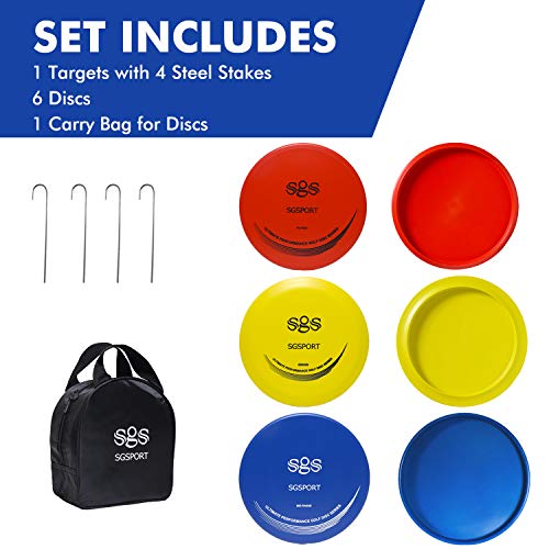 TARUMG 24-Chain Disc Golf Basket Set with 6 Discs & Black Plus-Black-6pcs
