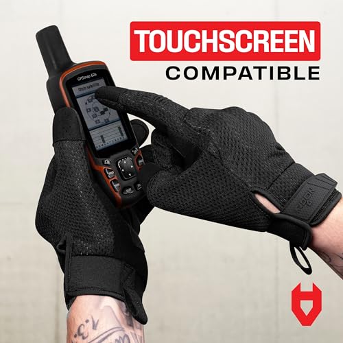 NoCry Small Men's Heavy Duty Work Gloves with Knuckle Guards, Reinforced Palms