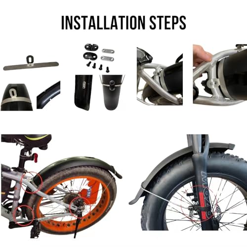 Fat Bike Fender Set for 20-26 Inch Mountain and E-Bikes - Front and Rear Full Coverage