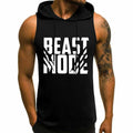 Babioboa Men's Workout Hooded Tank Tops Sleeveless Gym Hoodies Bodybuilding Muscle Shirts(Black Letter,X-Large)