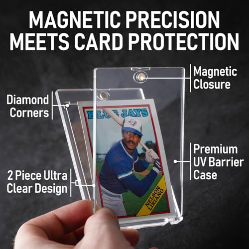 Magnetic Card Holder Case 5 Pack - Protect Sports & Trading Cards up to 35PT