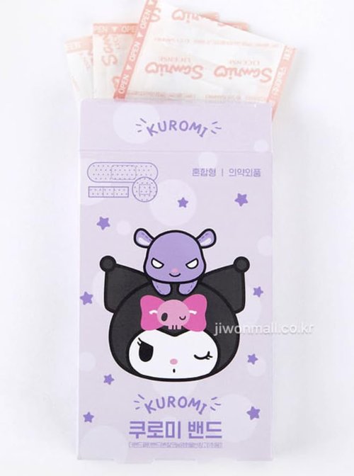 Kuromi&Cinnamoroll's Mixed Sizes Bandages Set of 48-4 Boxes with 12 Each - Officially Licensed