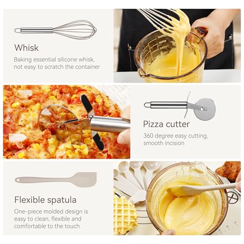 Khaki 35-Piece Silicone Cooking Utensil Set BPA Free Heat Resistant 446°F
