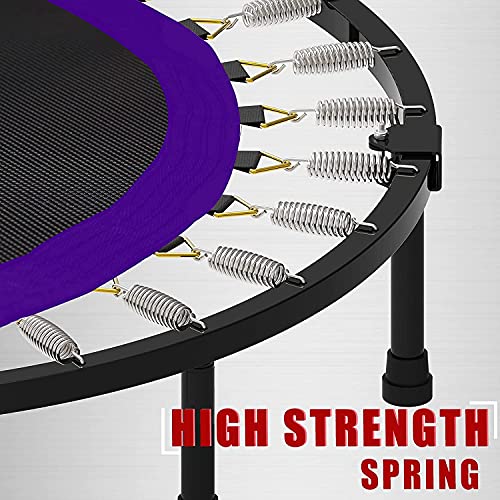 40 Inch Purple Foldable Mini Fitness Trampoline with Handle, Max Load 330lbs