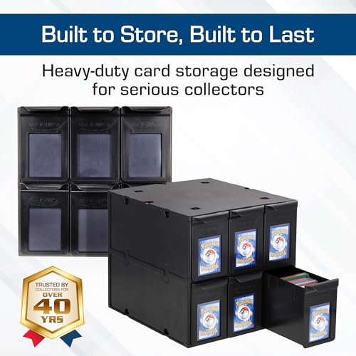 BCW Black 6-Drawer Card Catalog for Sports & Trading Cards