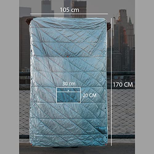 Travel Blanket Gravel Layover Blue - Ultra-Light Compact Outdoor Blanket for Camping & Flights