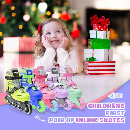 Adjustable Kids Inline Skates for Girls and Boys - Purple, Medium - Big Kid 13C-2.5Y US