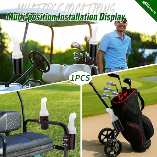 Golf Cart Sand Bottle with Holder No Drilling - Large Capacity Divot Filler