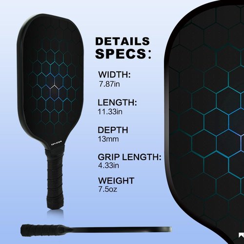 MEREMEE Pickleball Paddles, Fiberglass Surface with Balls and Bag, Lightweight Pickleball Paddles Set of 2 for Men, Women, Kids, Adults(B&R)