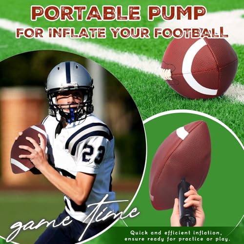 Official Size 9 Youth Football Set with Pump - 12 Bulk Footballs for Kids and Teens