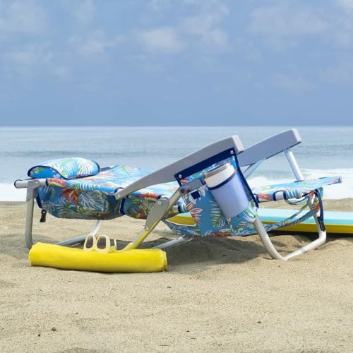 Tommy Bahama 2-Pack Backpack Beach Chairs - 5-Position Reclining, Cooler & Towel Bar