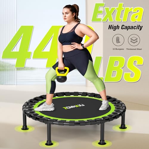 Foldable Mini Trampoline 48-Inch Rebounder for Indoor Fitness Green