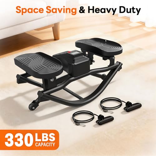 HXD-ERGO Rock Stepper with Resistance Bands, Low-Impact Home Fitness