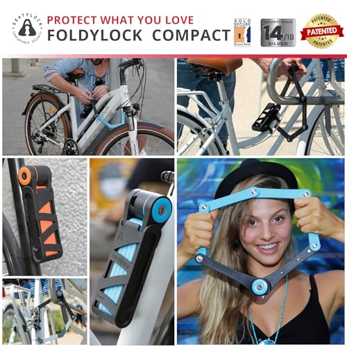 Seatylock FoldyLock Compact Black Folding Bike Lock 33.5 Inch Key Security