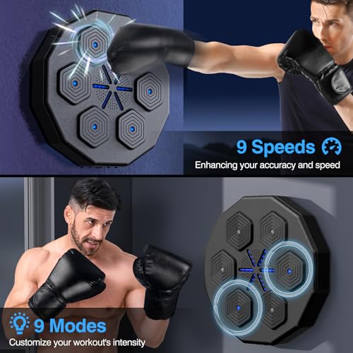 Smart Wall-Mounted Boxing Machine with Gloves | Home Fitness & Kids Game