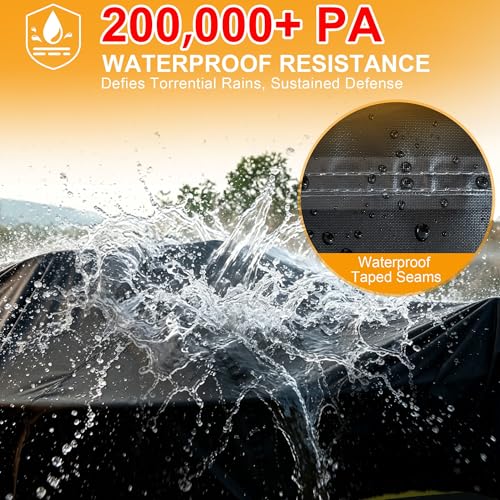 Heavy Duty Waterproof Boat Cover 16-18.5 ft V-Hull Fishing & Ski Boats with Motor Cover