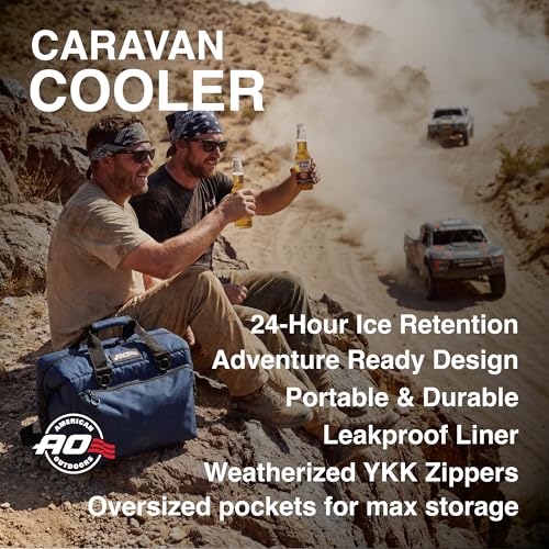 AO Coolers Caravan Canvas Soft Cooler 12-Can Black with Oversized Pockets