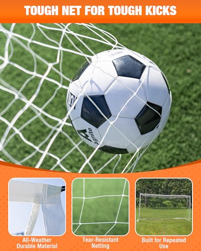 12x6 FT Portable Soccer Goal - Full-Size Heavy-Duty Training Net for Backyard & Indoor