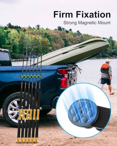 Magnetic Fishing Rod Holder Pair - Vertical Storage for Boat Truck Garage