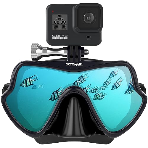 OCTOMASK Frameless Black Scuba Mask with Built-in GoPro Mount - Snorkeling & Diving