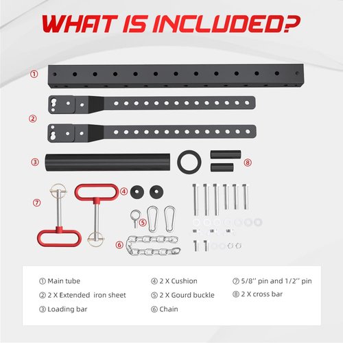FAGUS H Multi Use Belt Squat Attachment,Adjustable Length Belt Squat System,Fits for 3''X3'' or 2''X2'' Power Racks and 1/2'' or 5/8'' Holes,Belt Squat Machine,Lever Lifting Belt,Lever Arms