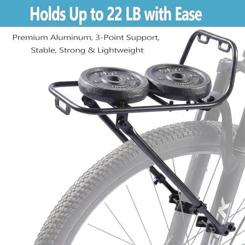 Bike Front Rack - Bicycle Cargo Rack with Support Struts & Adjustable Straps - Aluminium Universal Fit for Mountain Gravel Touring Bikes - Variation of Bike Rack
