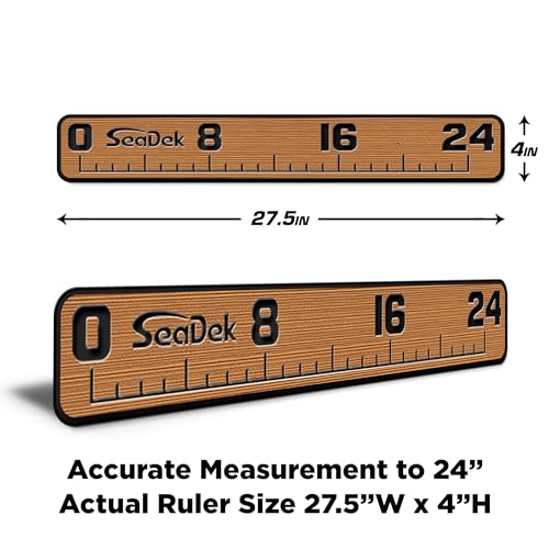 SeaDek EVA Fish Measuring Ruler 24 Inch Mocha-Black Peel & Stick for Boat & Kayak