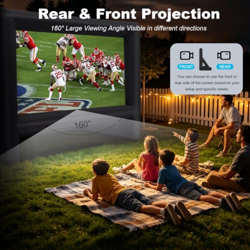GYUEM 18 Feet Portable Inflatable Outdoor Indoor Projector Movie Screen - 18FT Variation