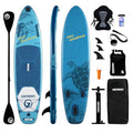 GENREEN 10'6" Inflatable Stand Up Paddle Board Blue & White Beginner Stable