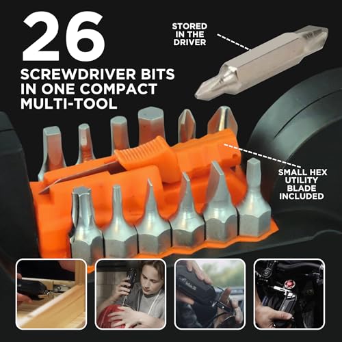 Multi Tool Screwdriver Set with Tape Measure & Hammer - Black - Kelvin 36 Urban