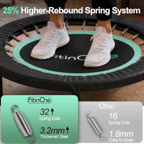 40-Inch Foldable Mini Trampoline - Portable Fitness Rebounder for Adults