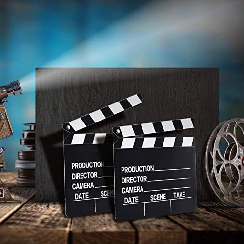 BBTO Movie Film Clap Board - 10 Pieces Writable Directors Clapper | 7 x 8 Inch Black & White