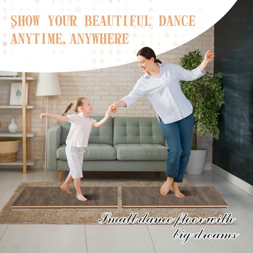 Walnut Portable Tap Dance Floor Board 46.4x29.5 inch Cushioned Dance Mat