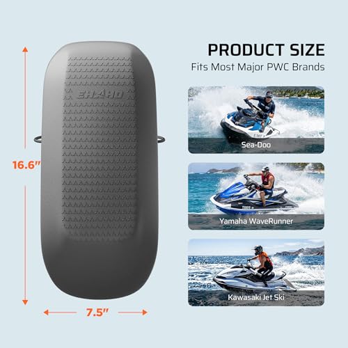 Ehaho PWC Fenders 2 Pack Gray | Jet Ski Docking Bumpers for Safe Impact Protection