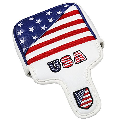 Large Putter Headcover with Magnetic Closure for Golf Clubs - USA Flag Design