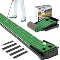 Indoor Golf Putting Green 9ft with Mirror & Auto Ball Return - Green