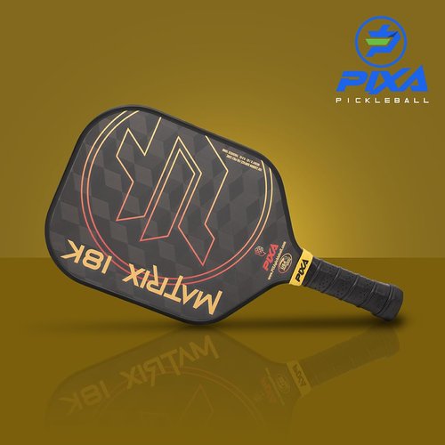 18K Carbon Fiber Pickleball Paddle – USAPA Approved Matrix Thermoformed Paddle for Intermediate and Pro Players, Textured Surface, Foam Edge, Premium Grip, Power & Spin Control – PIXA Pickleball