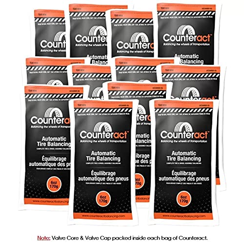 Off-Road Vehicle Tire Balancing Beads Kit - 12 Pack, 6oz Bags, Valve Caps & Cores