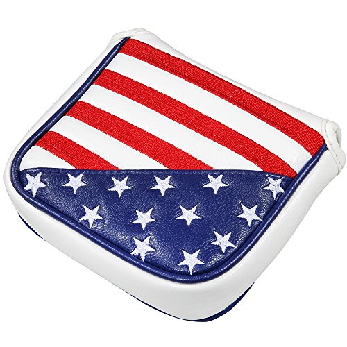 Large Putter Headcover with Magnetic Closure for Golf Clubs - USA Flag Design