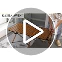 KAIHAOWIN 4Ft Aluminum Folding Camping Table with Wood Upgraded Finish, Portable Outdoor Picnic & Beach Table
